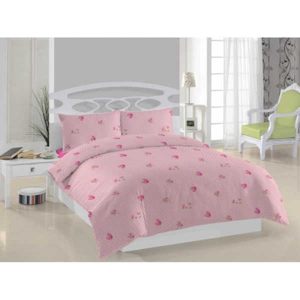 

Комплект постельного белья Weekend - Rosa dots Розовый Ранфорс евро (4631)
