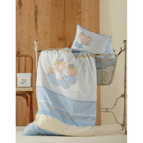 

Комплект постельного белья детский Karaca Home - Mini перкаль Голубой (2118)