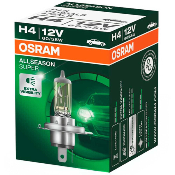 

Галогеновая лампа Osram H4 (HB2, 9003) All Season Super 64193ALS 60/55w P43T