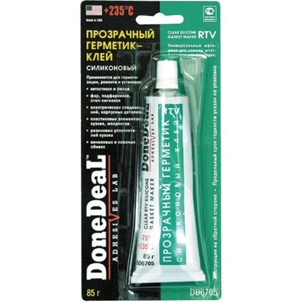 

Прозрачный герметик-клей силиконовый DoneDeal 85 г.