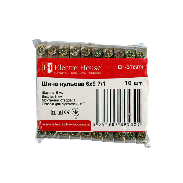 

Шина нулевая 6х9 7/1 100A