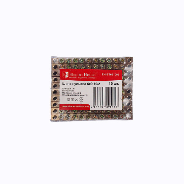 

Шина нулевая 6х9 10/2 100A
