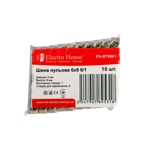 

Шина нулевая 6х9 6/1 100A
