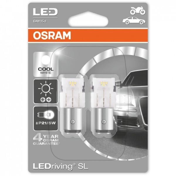 

Автолампа диоды OSRAM 1458CW P21/5W 12V BAY15d 6000K 2pcs. blister