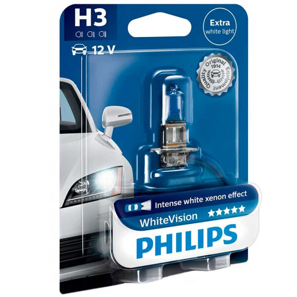 

Галогеновая лампа Philips H3 WhiteVision +40 12336WHVB1 55W PK22s