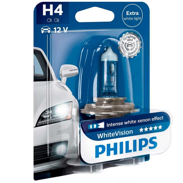 

Галогеновая лампа Philips H4 (HB2, 9003) WhiteVision 12342WHVB1 60/55W P43t