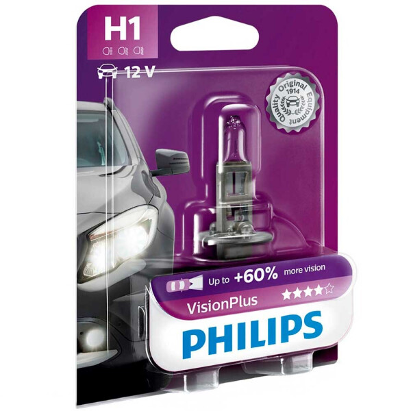 

Галогеновая лампа Philips H1 VisionPlus 12258VPB1 55w 12v P14,5s