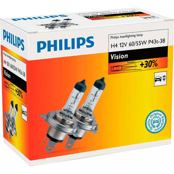 

Галогеновая лампа Philips H4 (HB2, 9003) Vision 12342PRC2 60/55W P43t