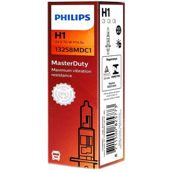 

Галогеновая лампа Philips H1 MasterDuty 13258MDC1 70w 24v P14,5s