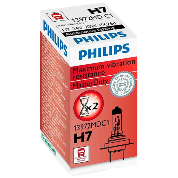 

Галогеновая лампа Philips H7 MasterDuty 13972MDC1 70w 24v PX26d