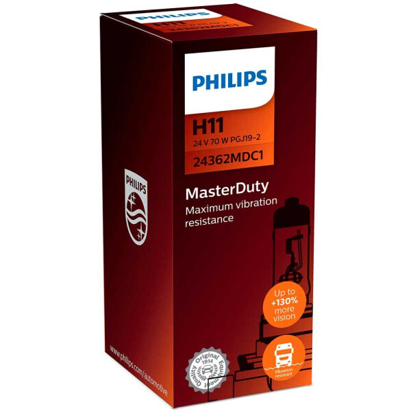 

Галогеновая лампа Philips H11 MasterDuty 24362MDC1 70w 24v PGJ19-2