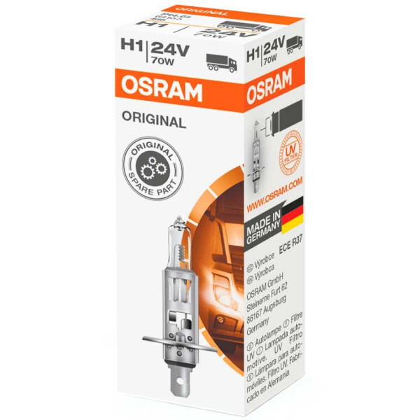 

Галогеновая лампа Osram H1 Original 64155FS 70w 24V P14.5S
