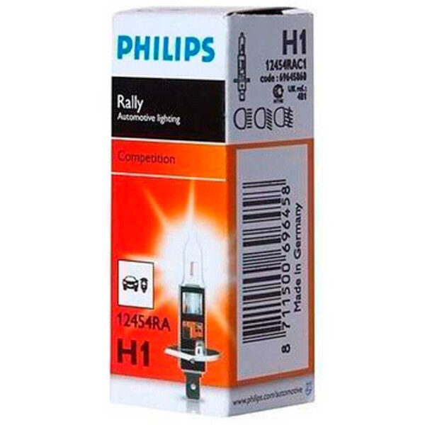 

Галогеновая лампа Philips H1 Rally 12454RAC1 100w P14,5s
