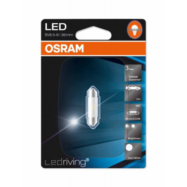 

Автолампа диоды OSRAM 6436SW C5W 1W LED 6700K 36mm 12V B1