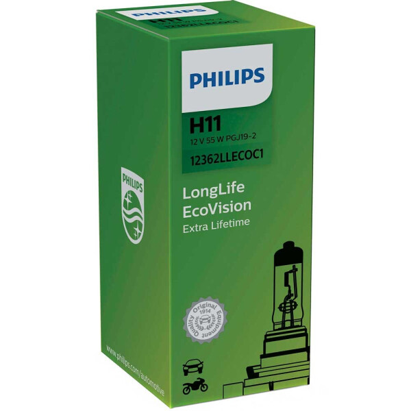 

Галогеновая лампа Philips H11 LongLife EcoVision 12362LLECOC1 55W 12v PGJ19-2
