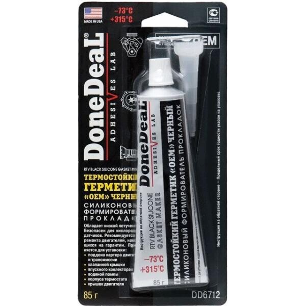 

Термостойкий герметик — формирователь прокладок силиконовый OEM (черный) DoneDeal 85 г