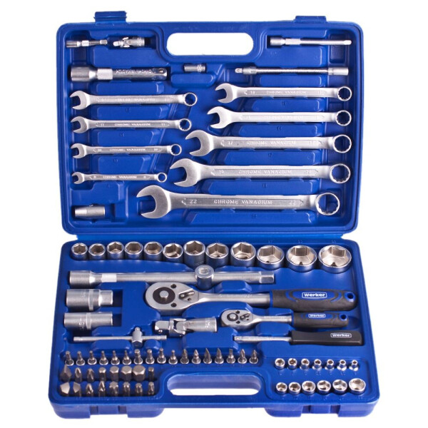 

Универсальный набор инструментов Werker 1/4", 1/2", 82 предм. (6 гран.)