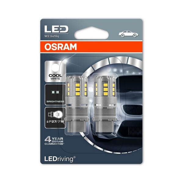 

Автолампа диоды OSRAM 3547CW P27/7 12V W2.1X9.5d 6000K 2pcs. blister