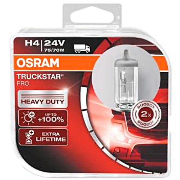 

Галогеновая лампа Osram H4 (HB2, 9003) Truck Star Pro +100% 64196TSPHCB 75/70w 24v P43T HardDuopet