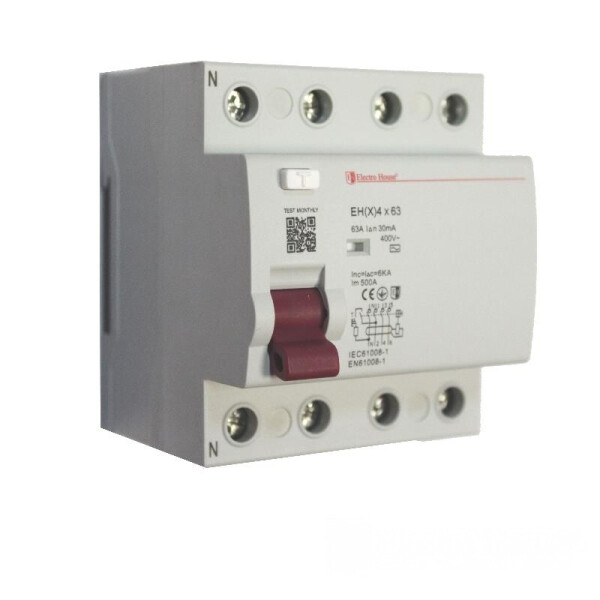 

Стабилизатор напряжения УЗО 4P 63A 100mA 230-400V IP20