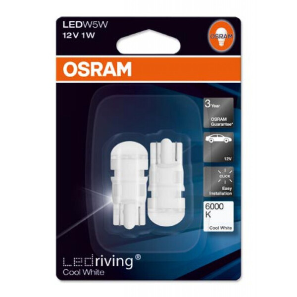 

Автолампа диоды OSRAM 2880СW-BLI2 12V W2,1X9,5D 1W 6000K SET 2pcs.