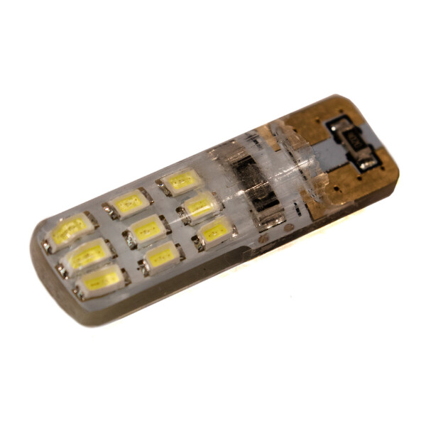 

Светодиодная лампа AllLight T10 18 диодов 1030 W2,1x9,5d WHITE 12V в силиконе