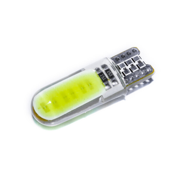 

Светодиодная лампа AllLight T10 1 диод COB 1,5W W2,1x9,5d 12V WHITE в силиконе БОЛЬШАЯ