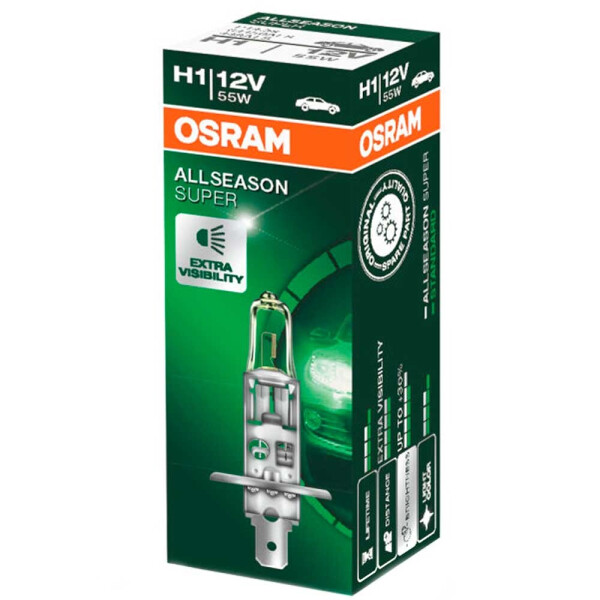

Галогеновая лампа Osram H1 All Season Super 64150ALS-FS 55w P14.5S