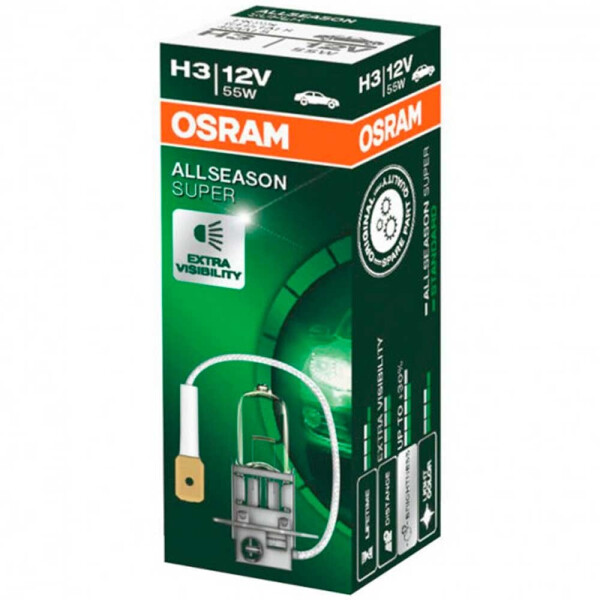 

Галогеновая лампа Osram H3 All Season Super 64151ALS-FS 55w PK22S