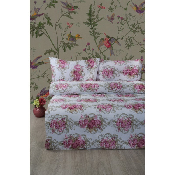 

Комплект постельного белья Lotus Ranforce - Nancy Розовый евро (9942)