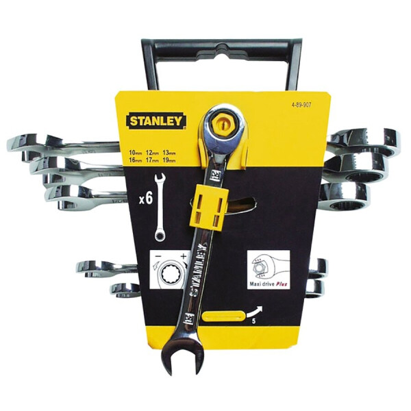 

Набор комбинированных ключей с трещеткой Stanley MaxiDrive Plus, 6 шт (4-89-907)