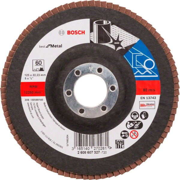

Лепестковый шлифкруг Bosch X571 Best for Metal 125 мм К60 прямой (2608607327)