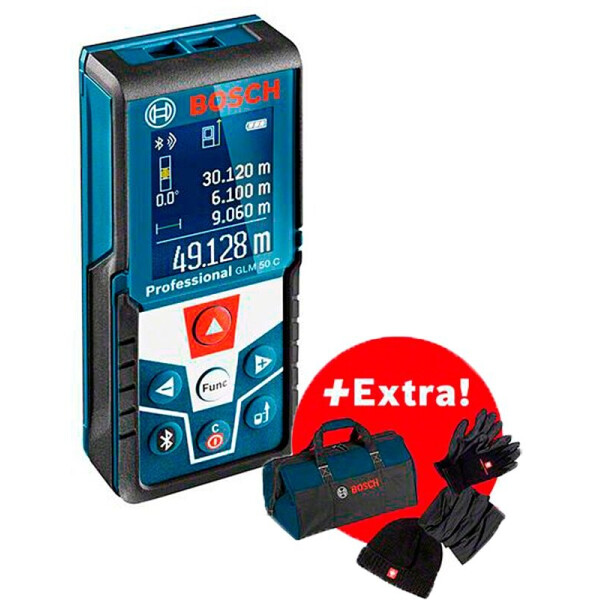 

Лазерный дальномер Bosch GLM 50 C + зимний набор + сумка (06159940M1)