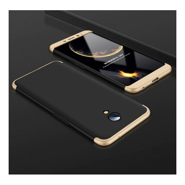 

Пластиковая накладка GKK LikGus 360 градусов для Meizu M5 Note Черный / Золотой (85934)