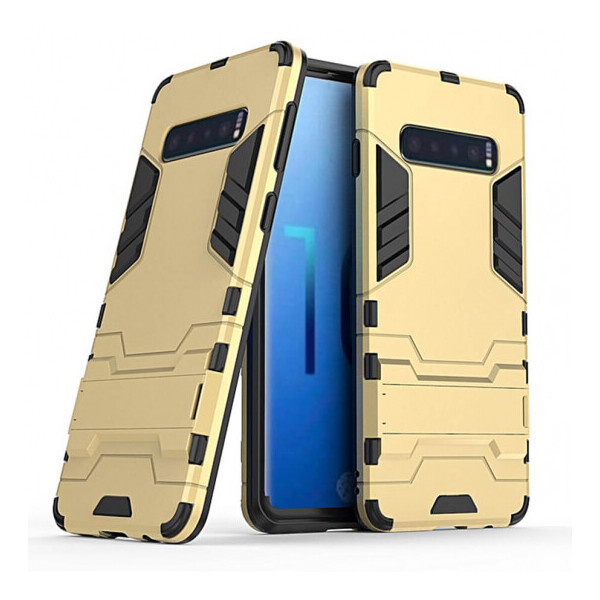 

Ударопрочный чехол-подставка Transformer для Samsung Galaxy S10+ с мощной защитой корпуса Золотой / Champagne Gold (99846)