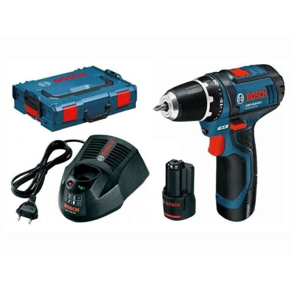 

Аккумуляторная дрель-шуруповерт Bosch GSR 12V-15 + з/у GAL 1230 CV + 2 x акб GBA 12V 2 Ah + чемодан L-boxx (0601868109)