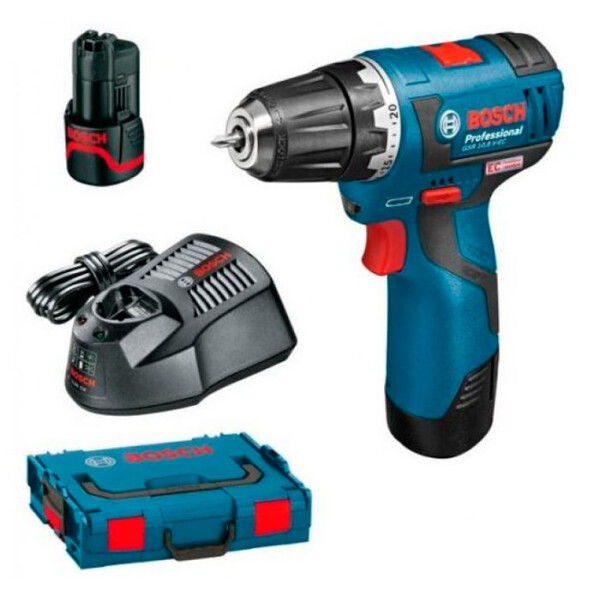

Аккумуляторная дрель-шуруповерт Bosch GSR 12V-20 + з/у GAL 1230 CV + 2 акб GBA 12V 2 Ah + чемодан L-boxx (06019D4000)