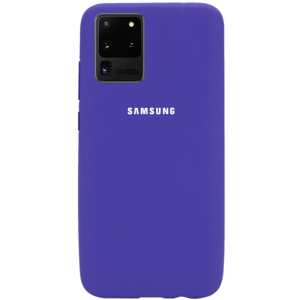 Чехол Silicone Cover Full Protective (AA) для Samsung Galaxy S20 Ultra Фиолетовый / Purple (128579)