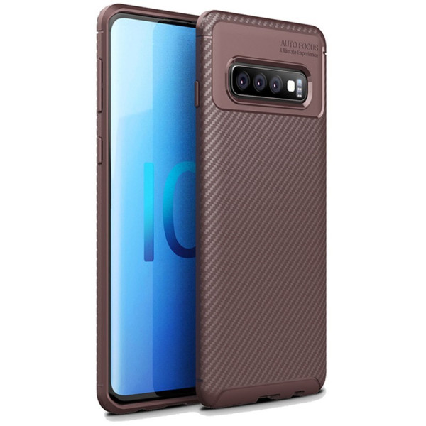 

-накладка Ipaky Carbon Fiber Series/Soft TPU Case Samsung Galaxy S10 Brown