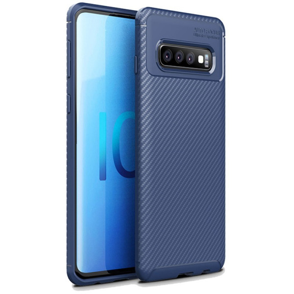 

-накладка Ipaky Carbon Fiber Series/Soft TPU Case Samsung Galaxy S10 Blue