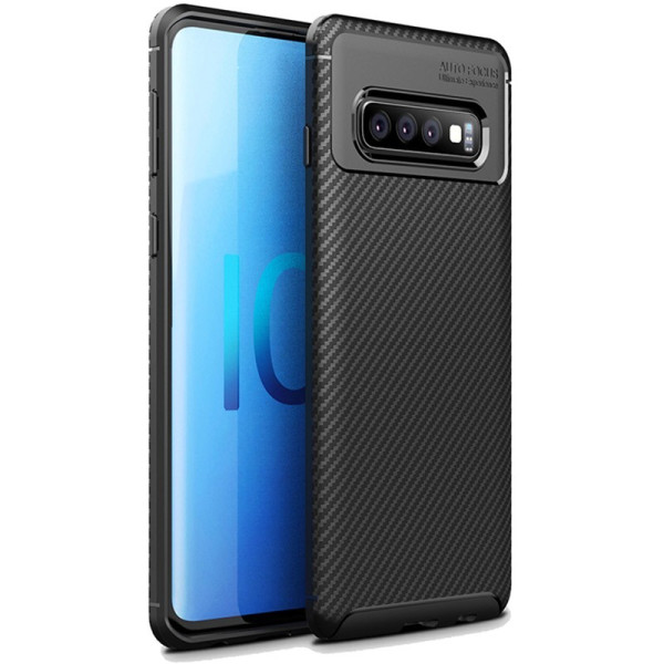 

-накладка Ipaky Carbon Fiber Series/Soft TPU Case Samsung Galaxy S10+ Black