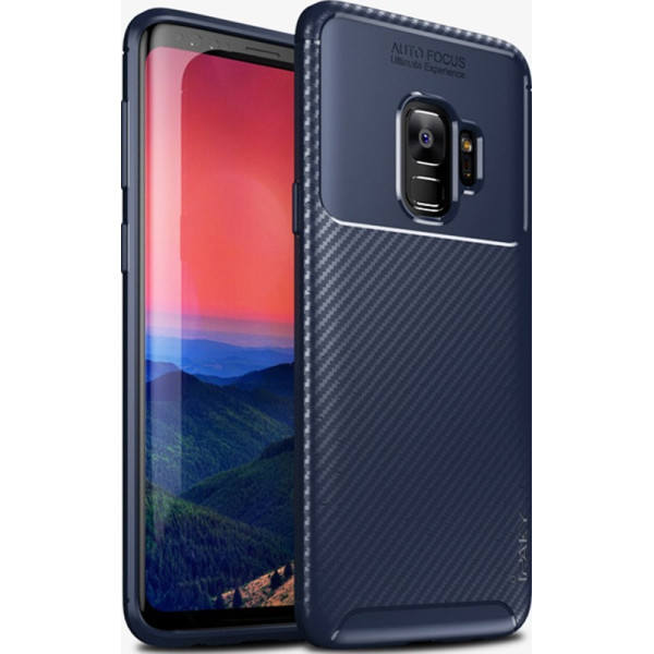 

-накладка Ipaky Carbon Fiber Series/Soft TPU Case Samsung Galaxy S9 Blue