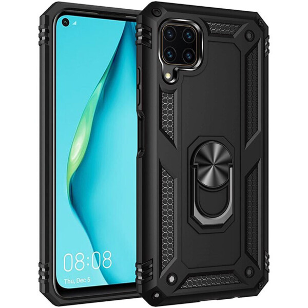 

Ударопрочный чехол Serge Ring магнитный держатель для Huawei P40 Lite Черный (133436)