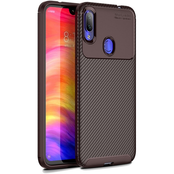 

-накладка Ipaky Carbon Fiber Series/Soft TPU Case Xiaomi Redmi Note 7 Brown