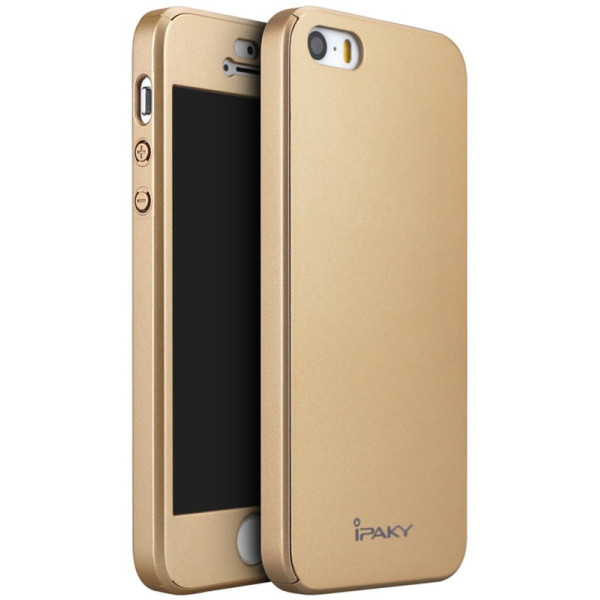 

-накладка Ipaky 360 PC Full Protection Case Apple iPhone SE/5s/5 Gold