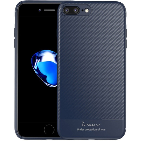 

-накладка Ipaky Carbon Fiber Series/TPU Case With Carbon Fiber Apple iPhone 7 Plus/8 Plus Blue