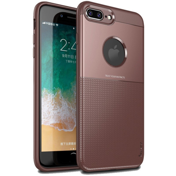 

-накладка Ipaky Shield Series/Elegant Grid Design TPU Hybrid Case Apple iPhone 7 Plus/8 Plus Brown