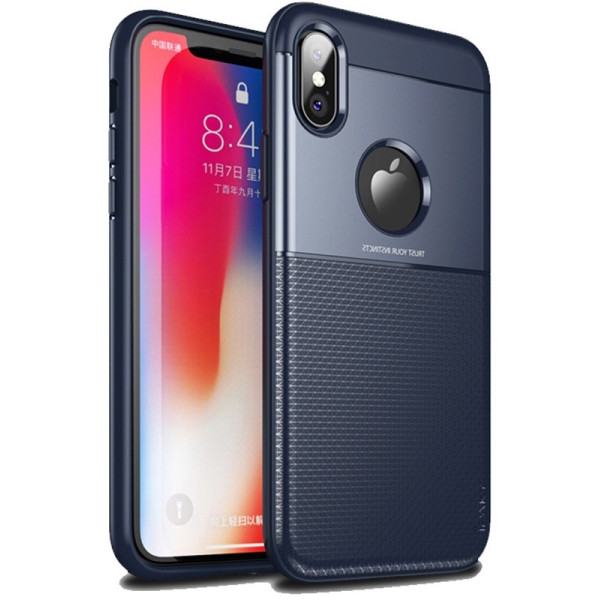 

-накладка Ipaky Shield Series/Elegant Grid Design TPU Hybrid Case Apple iPhone XS Blue