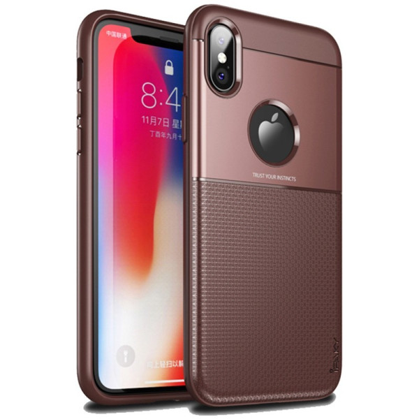 

-накладка Ipaky Shield Series/Elegant Grid Design TPU Hybrid Case Apple iPhone XS Max Brown