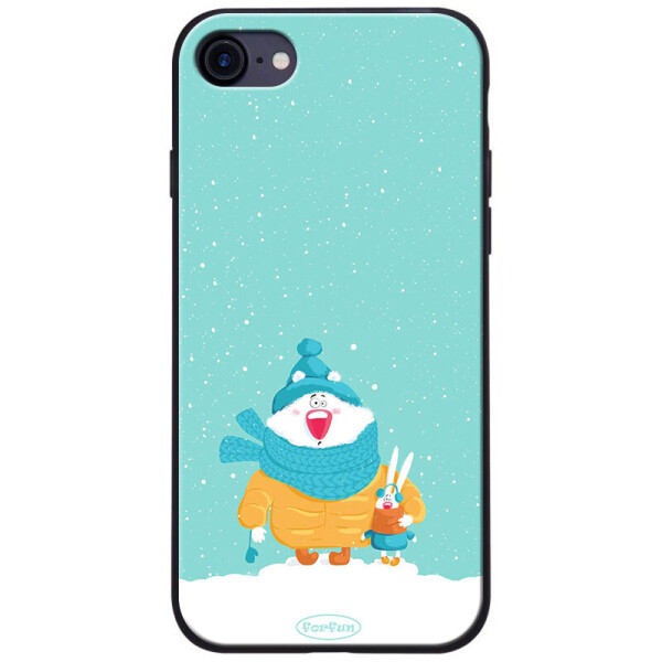

TPU+PC чехол ForFun для Apple iPhone SE (2020) Медведь и заяц / Голубой (81118282)
